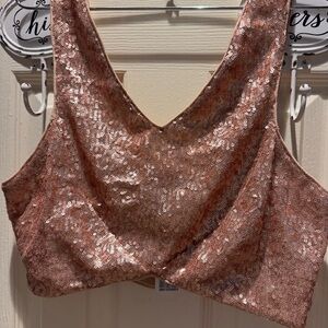 Forever 21 Rose Gold Sequin Top